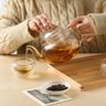 Chaleira de Vidro com Infusor 600ml Bule Transparente em Borossilicato Coador para Cha e Cafe Parede - 2