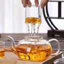 Ver mais imagens de Chaleira de Vidro com Infusor 600ml Bule Transparente em Borossilicato Coador para Cha e Cafe Parede