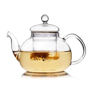 Chaleira de Vidro com Infusor 600ml Bule Transparente em Borossilicato Coador para Cha e Cafe Parede
