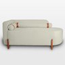 Divã Orgânico Chaise Curvo 2 Lugares Forma Orgânica Linho Trento - 4