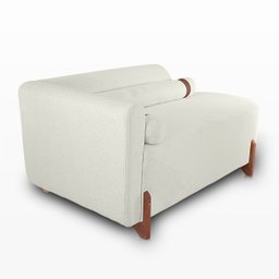Divã Orgânico Chaise Curvo 2 Lugares Forma Orgânica Linho Trento - 5