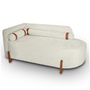 Ver imagem 3 de Divã Orgânico Chaise Curvo 2 Lugares Forma Orgânica Linho Trento