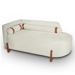 Divã Orgânico Chaise Curvo 2 Lugares Forma Orgânica Linho Trento - 3
