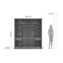 Ver imagem 2 de Guarda Roupa 2 Portas de Correr e 2 Gavetas Lisboa Freijo/cinza - Politorno