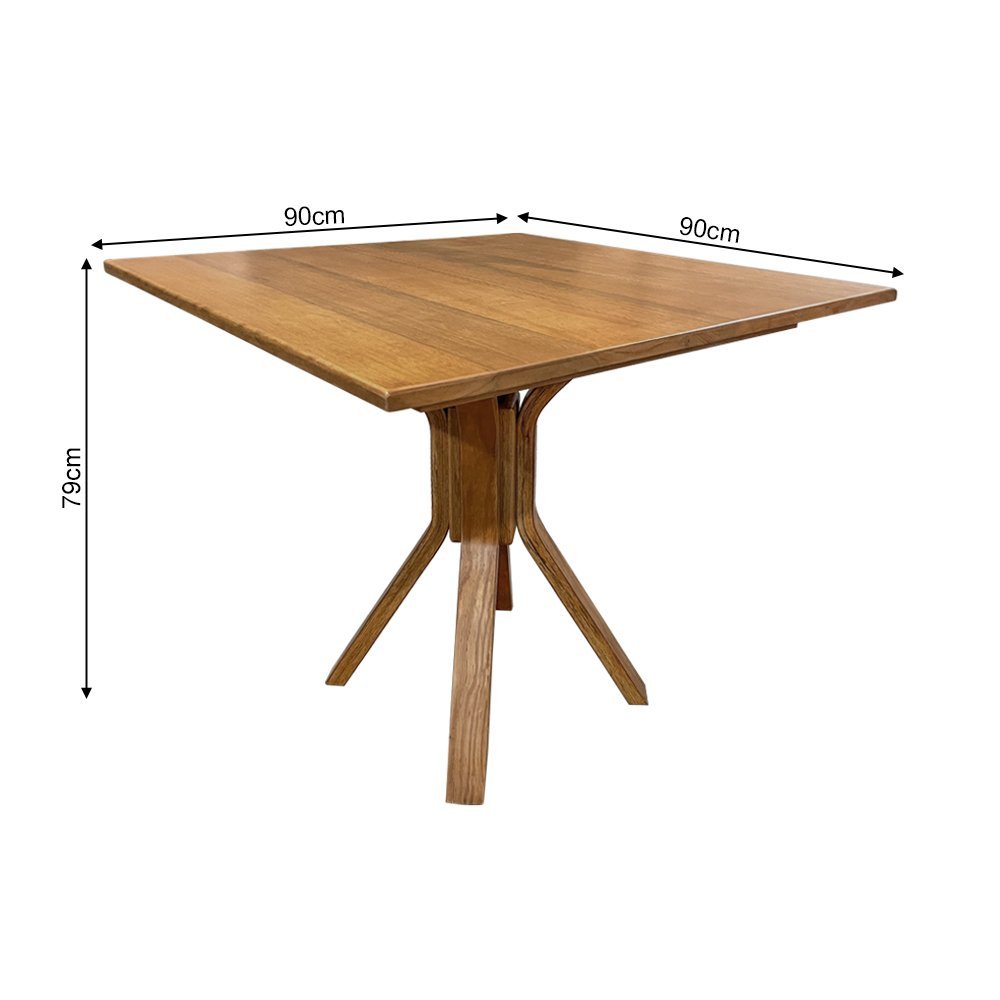 Mesa de Jantar Madeira Maciça Premium Gourmet Berlim 90x90cm Malbec