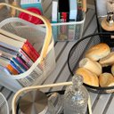 Ver mais imagens de Cesto Organizador Multiuso C/ Alça para Frutas Cozinha Banheiro Escritório Metal Resistente :preto