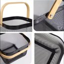 Ver imagem 2 de Cesto Organizador Multiuso C/ Alça para Frutas Cozinha Banheiro Escritório Metal Resistente :preto