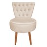 Poltrona Decorativa Royal Capitone de Luxo Slk Decor Bege - 1