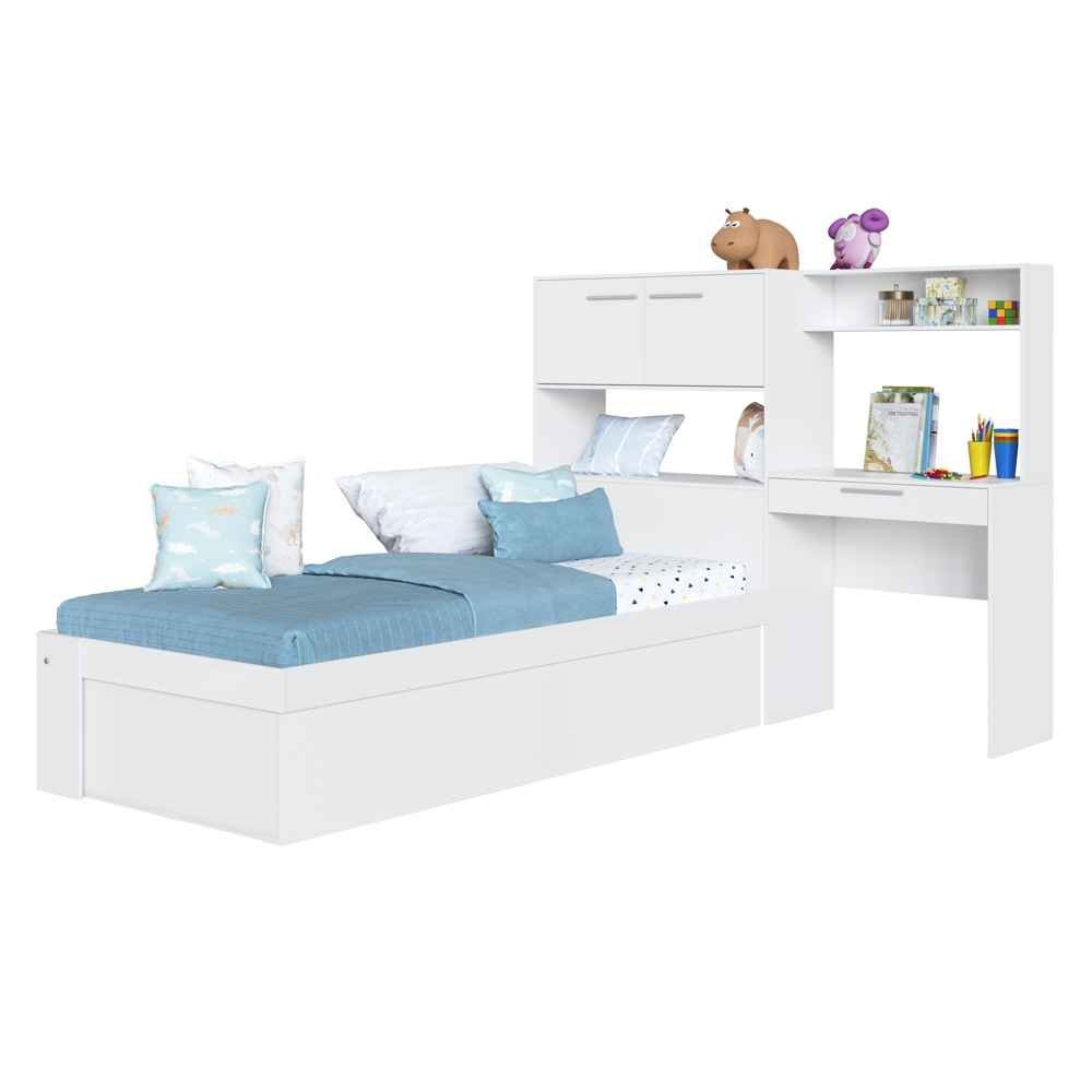 Cama Box Articulável de Solteiro para Colchão de 190x90cm Istambul Cj069 Art In Móveis Branco - 7