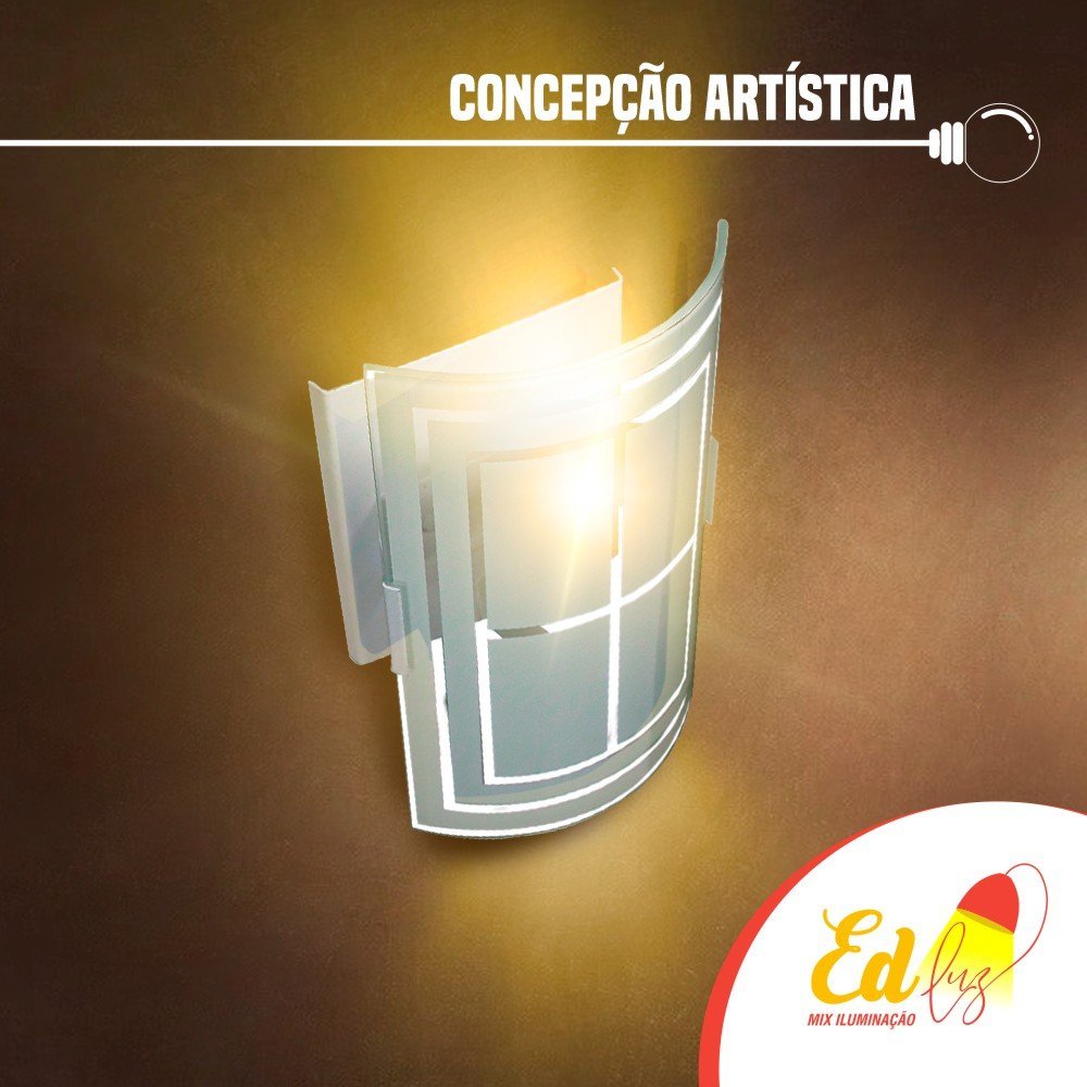 Luminária Arandela Paulistinha Vidros Parede Teto Led Cor Branco 110v/220v - 5