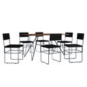 Ver imagem 6 de Mesa Jantar Retangular Industrial Trama 1,50x0,90m Amêndoa com 6 Cadeiras Estofadas Vitória Preta