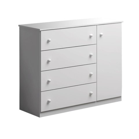 Cômoda Infantil Tais 105cm 100% Mdf Branco Brilho - Sallar Home