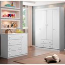 Ver imagem 2 de Cômoda Infantil Tais 105cm 100% Mdf Branco Brilho - Sallar Home