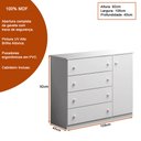 Ver imagem 3 de Cômoda Infantil Tais 105cm 100% Mdf Branco Brilho - Sallar Home