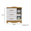 Ver imagem 3 de Cômoda Infantil Clara Peroba em 100% Mdf Branco com Amêndoa