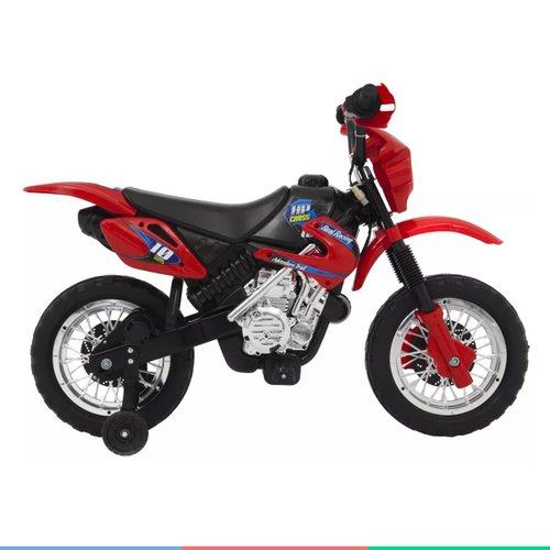 Moto Elétrica Infantil Motocross Para Criança +3 anos até 20kg Realista 6v  Xplast - Azul