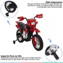 Ver imagem 4 de Moto Elétrica Infantil Motocross Para Criança +3 anos até 20kg Realista 6v Xplast - Vermelho