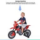 Ver imagem 3 de Moto Elétrica Infantil Motocross Para Criança +3 anos até 20kg Realista 6v Xplast - Vermelho