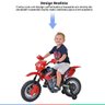 Moto Elétrica Infantil Motocross Para Criança +3 anos até 20kg Realista 6v Xplast - Vermelho - 3