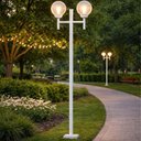Ver imagem 2 de Kit 2 Postes Duplos Luminária Externa para Jardim Alumínio Branco Clássico E27 Global Dital