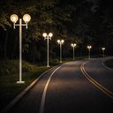 Ver imagem 5 de Kit 2 Postes Duplos Luminária Externa para Jardim Alumínio Branco Clássico E27 Global Dital