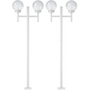 Ver imagem 1 de Kit 2 Postes Duplos Luminária Externa para Jardim Alumínio Branco Clássico E27 Global Dital