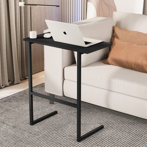 Mesinha Lateral Apoio de Canto Sofá Cama Leitura e Notebook:preto