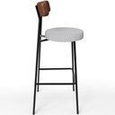 Ver imagem 7 de Kit 05 Banquetas Alta Cozinha Bar Sala De Jantar Milão L02 Couríssimo Marrom Linho Cinza - Lyam Deco