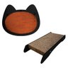 Kit 02 Arranhadores Pet Gato de Parede e Chão Premium MDF Preto Veludo Terracota - Desk Design - 1