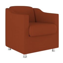 Kit 2 Poltronas Decorativas Reforçada Consultório Sala Suede Cor:terracota - 2