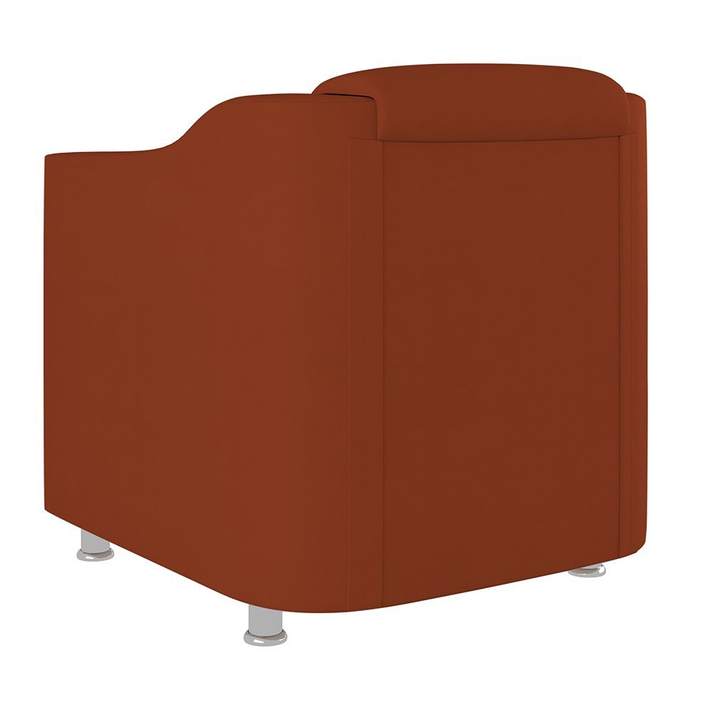 Kit 2 Poltronas Decorativas Reforçada Consultório Sala Suede Cor:Terracota - 4