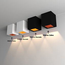 Spot Sobrepor Teto Quadrado Branco com Cobre Dicróica para Sala de Jantar Quarto Cozinha - 5