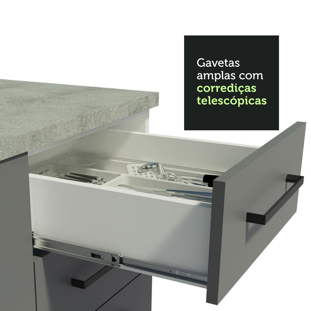 Armário de  Cozinha Completa 270cm Branco/Cinza Agata Madesa 07 - 8