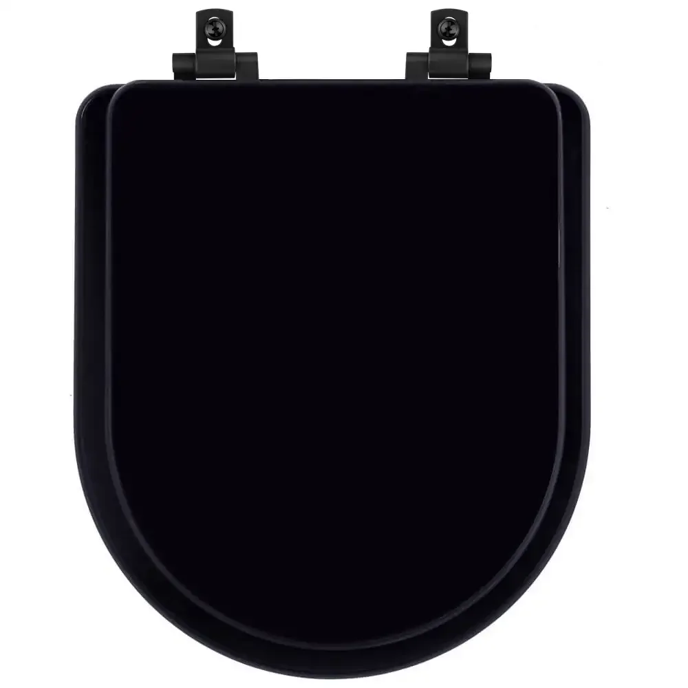 Tampa de Vaso Laqueado Com Amortecedor Nuova Preto para Bacia Deca com Ferragem Preta - 1