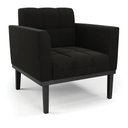 Ver imagem 6 de Conjunto 2 Poltronas e 1 Namoradeira Decorativa Karen Pés Fixo em Madeira Preto Suede Preto G19 - Gr