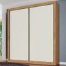 Guarda-Roupa Solteiro Zurique 2 Portas 4 Gavetas 100% Mdf Flex Off White/Amendoa - Europa Móveis - 1