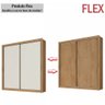 Guarda-Roupa Solteiro Zurique 2 Portas 4 Gavetas 100% Mdf Flex Off White/Amendoa - Europa Móveis - 2