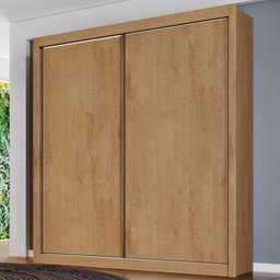 Guarda-Roupa Solteiro Zurique 2 Portas 4 Gavetas 100% Mdf Flex Off White/Amendoa - Europa Móveis - 6