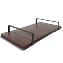 Ver imagem 1 de Bandeja Decorativa 25x50cm Borda Infinita Castanho Com Alça Preta