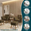 Ver imagem 4 de Kit 2 Poltronas Decorativa e 2 Puffs para Sala Recepção Manicure Consultório Quarto Alice Suede