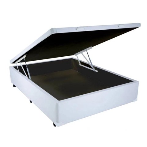 Cama Bau Casal Branco Colchão Fit D45 Espuma 138x188 - Ortobom