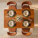 Ver imagem 2 de Conjunto de Jantar Mesa Tali 130cm 4 Cadeiras Ema CabeCasa MadeiraOriginals Marrom