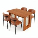 Ver imagem 3 de Conjunto de Jantar Mesa Tali 130cm 4 Cadeiras Ema CabeCasa MadeiraOriginals Marrom