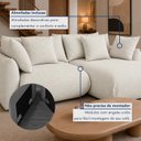 Ver mais imagens de Sofá Cama Modular Orgânico Retrátil 4 Lugares com Almofadas 240cm Malibu