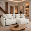 Ver imagem 1 de Sofá Cama Modular Orgânico Retrátil 4 Lugares com Almofadas 240cm Malibu