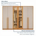 Ver imagem 5 de Guarda Roupa Casal 6 Portas Vidro Refleta e 6 Gavetas MDF com LED Imperiale Premium