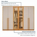 Ver imagem 5 de Guarda Roupa Casal 6 Portas Vidro Refleta e 6 Gavetas 100% MDF com LED Imperiale Premium Yescasa