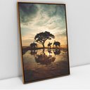 Ver imagem 1 de Quadro Decorativo em Canvas Elefante na Selva TaColado Moldura Flutuante 4,5cm Freijó 120 x 80cm