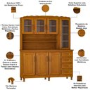 Ver imagem 2 de Armário Kit de Cozinha Rústico 7 Portas 4 Gavetas Leman M06 Imbuia Brilho - Lyam Decor