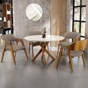 Ver imagem 2 de Kit 02 Cadeiras para Sala de Jantar e Estar Living Estofada Suran L02 Bouclê Bege - Lyam Lyam Decor